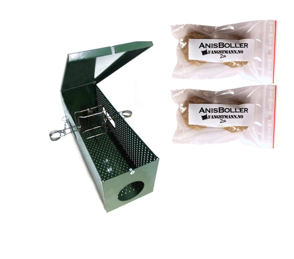 Bakkefelle for mink -  Komplett Pakke m/ godkjent Slagfelle og Åte