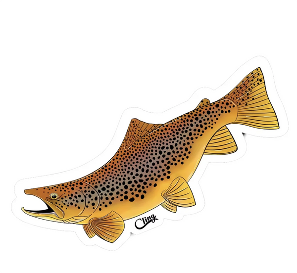 Brunørret Huggklar |  Klistremerke 11cm | Cling