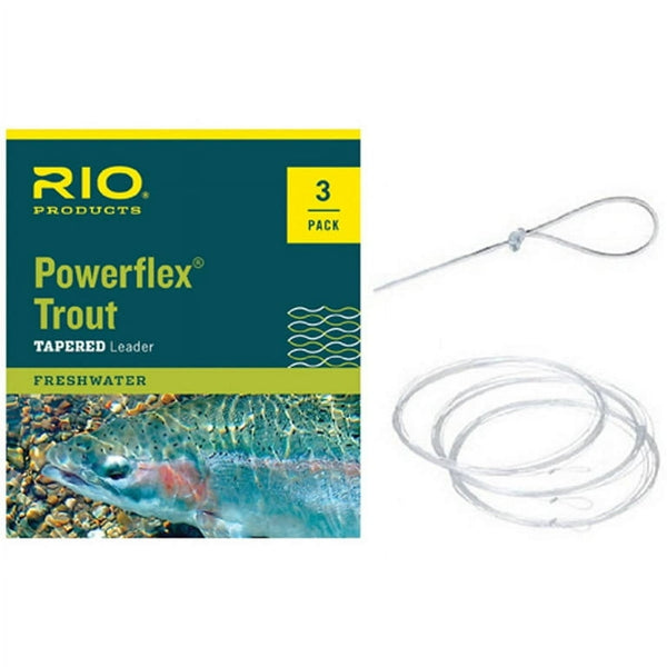 3 Pack | Powerflex Trout Leader tapert Fluefortom | RIO