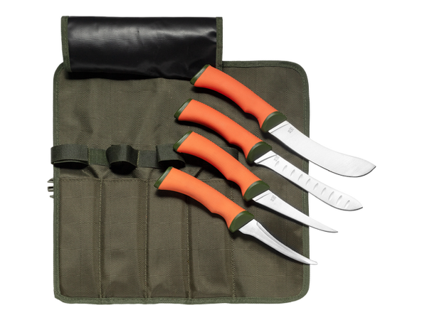 Slaktesett 4 kniver ØYO - Flåkniv, bukåpner, utbeiningskniv og kjøttkniv