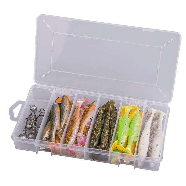 FAT MINNOW T-TAIL KIT 36pcs - Savage gear - Flue.no - Jiggboks komplett med jigger