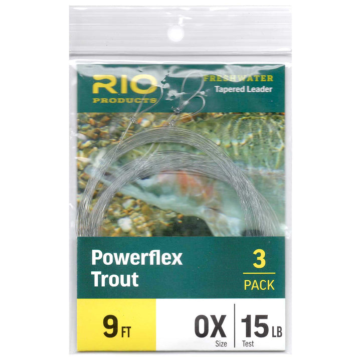 3 Pack | Powerflex Trout Leader tapert Fluefortom | RIO